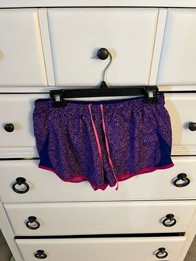 Nike Purple Leopard-Print Shorts with Pink Accents